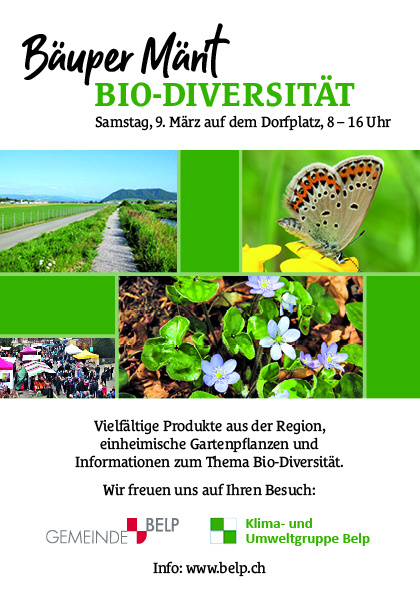 Erster Belper Bio-Diversitaetsmarkt am 9. Maerz: Entdecken Sie nachhaltige Produkte und Gartenpflanzen in Belp