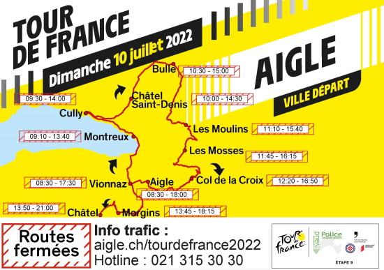 Tour de France 2022: Verkehrsbehinderungen und –einschränkungen auf dem gesamten Parcours am 9. und 10. Juli