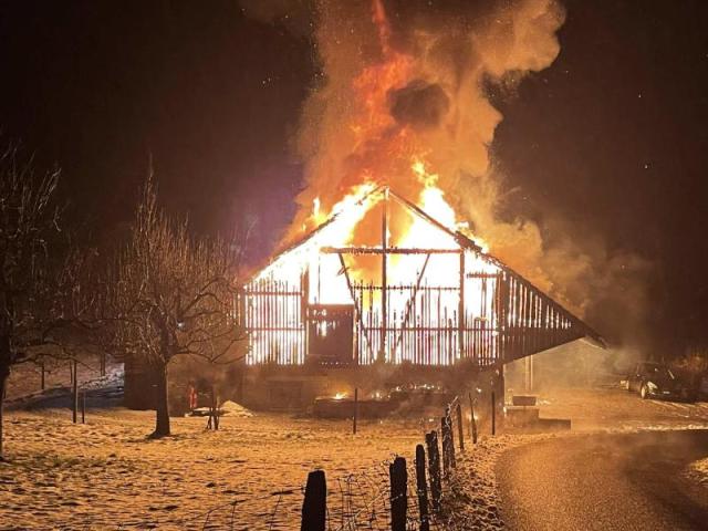 Feuer in Bauernhaus in Wunnewil: Eine Verletzte, Haus komplett zerstört