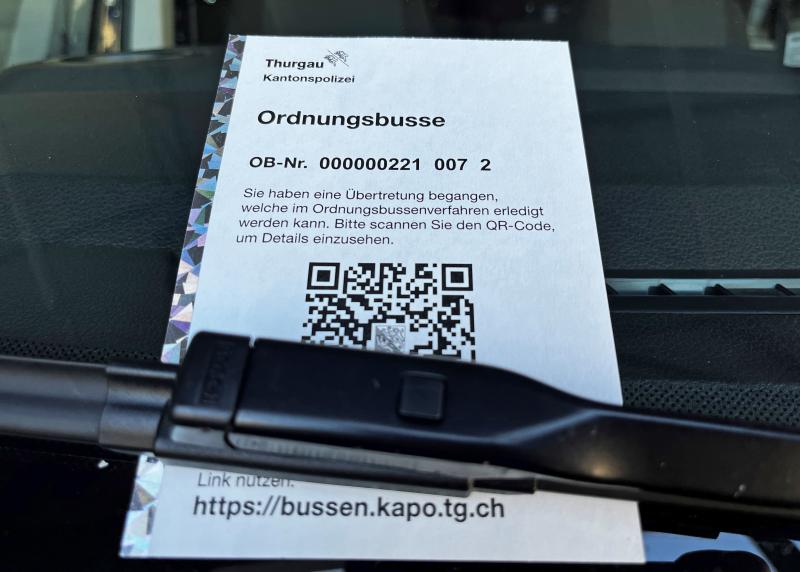 Frauenfeld: Neue Bussenzettel mit QR-Code